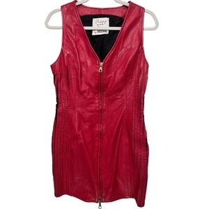 Moschino Cheap & Chic Red Leather Fringe Dress